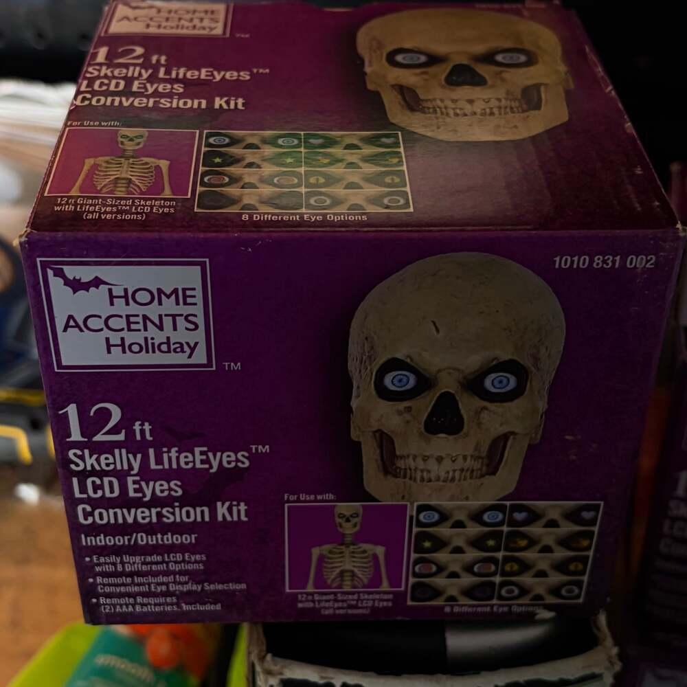 12 Ft Skeleton Skelly LED Home Accents Holiday Lighting Kit / Eye Kit 8 Function